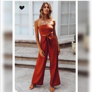 Hello Molly Pop Records Jumpsuit Rust